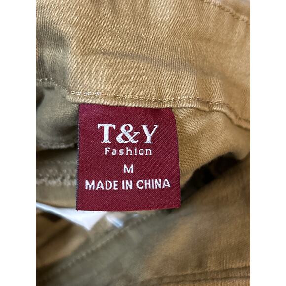 Child’s T & Y Khaki Overall Shorts M,Distressed/Cuffed Hem Approx. 6-8 - Picture 6 of 6